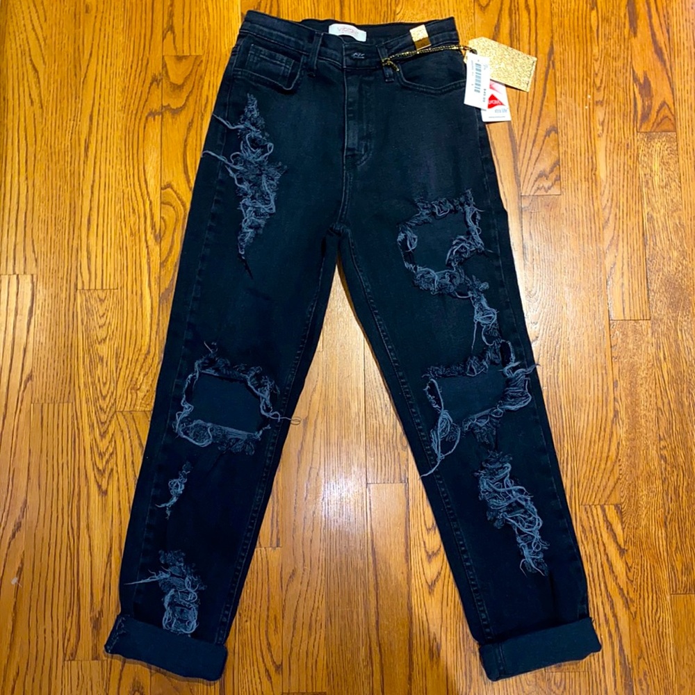 Black ripped Boyfriend Jeans